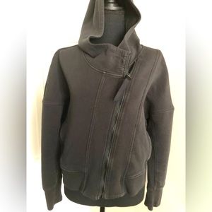 Calia by Carrie Underwood Black Wash Yoga Asymmetrical Zip Hoodie Medium M